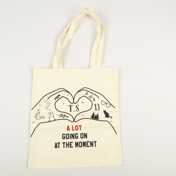 Taylor Swift A Lot Going on At The Moment 1989 13  Heart Canvas Tote Bag - Picture 1 of 4